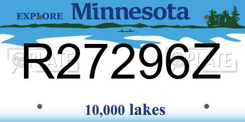 R27296Z Minnesota License Plate