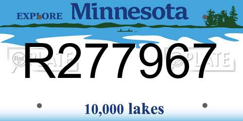 R277967 Minnesota License Plate