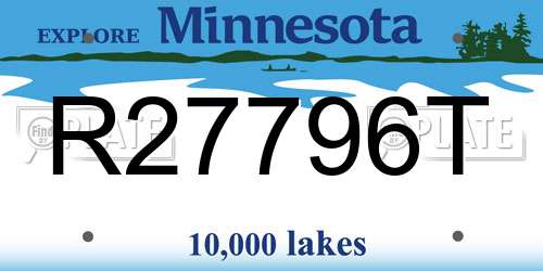 R27796T Minnesota License Plate