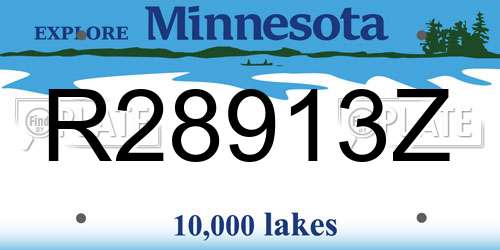R28913Z Minnesota License Plate