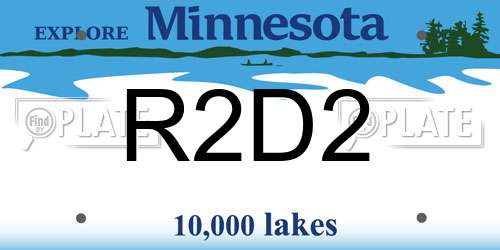 R2D2 Minnesota License Plate