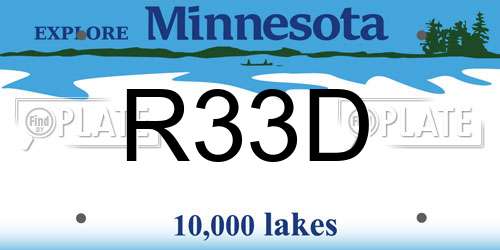 R33D Minnesota License Plate