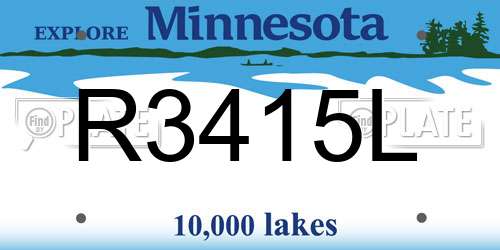 R3415L Minnesota License Plate