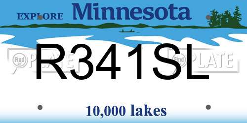 R341SL Minnesota License Plate