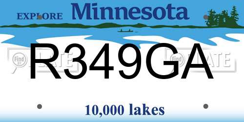 R349GA Minnesota License Plate