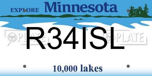 R34ISL Minnesota License Plate