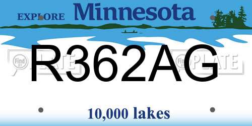 R362AG Minnesota License Plate