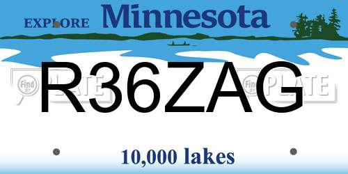R36ZAG Minnesota License Plate