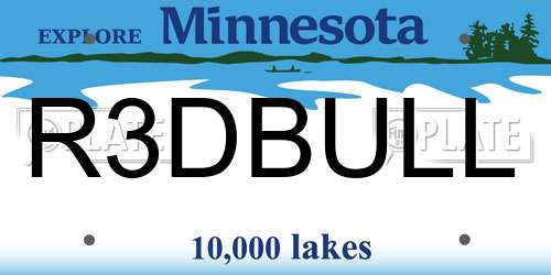 R3DBULL Minnesota License Plate