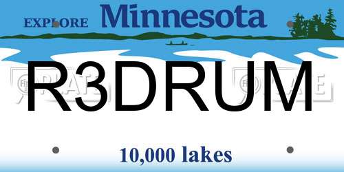 R3DRUM Minnesota License Plate