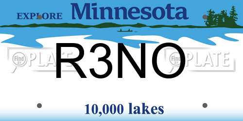 R3NO Minnesota License Plate
