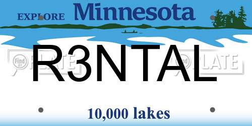 R3NTAL Minnesota License Plate