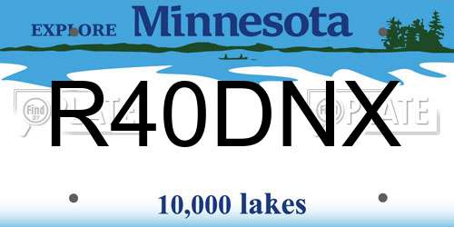 R40DNX Minnesota License Plate