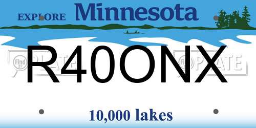 R40ONX Minnesota License Plate