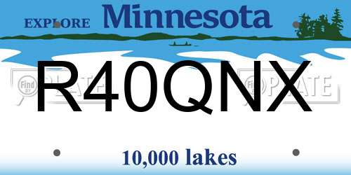 R40QNX Minnesota License Plate