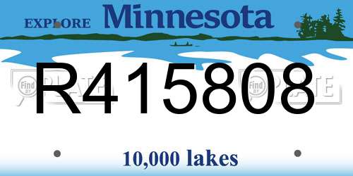 R415808 Minnesota License Plate