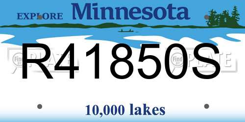R41850S Minnesota License Plate