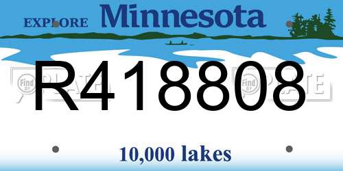 R418808 Minnesota License Plate