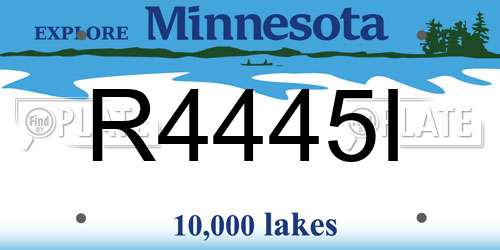R4445I Minnesota License Plate