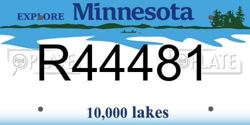 R44481 Minnesota License Plate