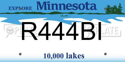 R444BI Minnesota License Plate