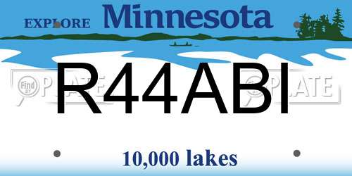 R44ABI Minnesota License Plate