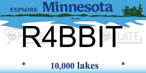 R4BBIT Minnesota License Plate