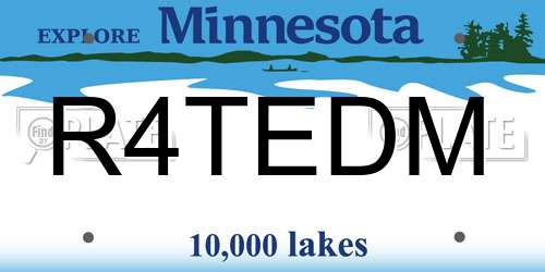 R4TEDM Minnesota License Plate