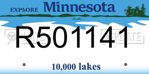 R501141 Minnesota License Plate