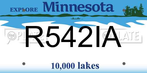 R542IA Minnesota License Plate