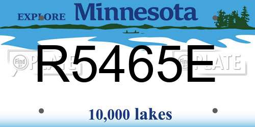 R5465E Minnesota License Plate