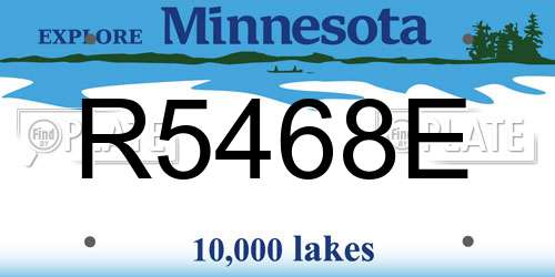 R5468E Minnesota License Plate