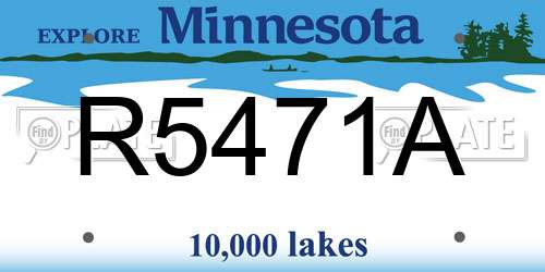 R5471A Minnesota License Plate