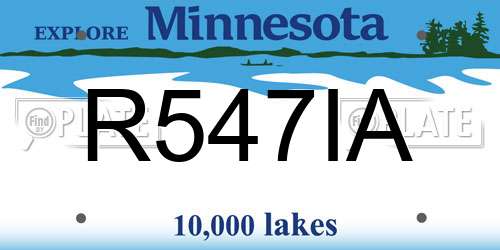 R547IA Minnesota License Plate