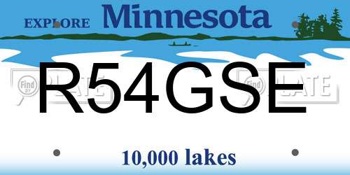 R54GSE Minnesota License Plate