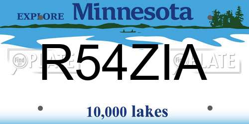 R54ZIA Minnesota License Plate