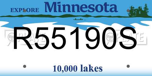R55190S Minnesota License Plate