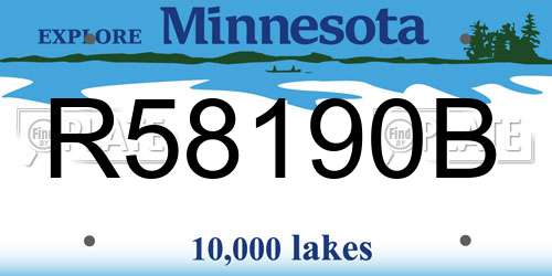 R58190B Minnesota License Plate