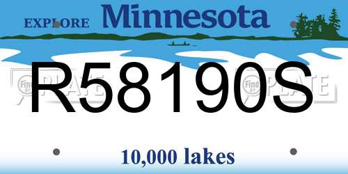 R58190S Minnesota License Plate