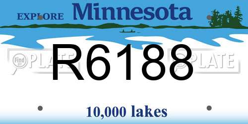R6188 Minnesota License Plate