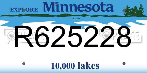 R625228 Minnesota License Plate