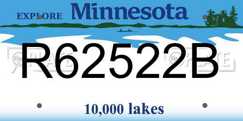 R62522B Minnesota License Plate