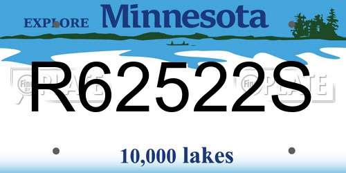R62522S Minnesota License Plate