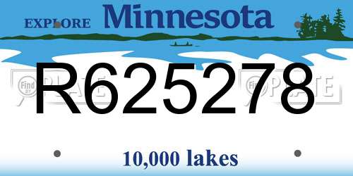 R625278 Minnesota License Plate