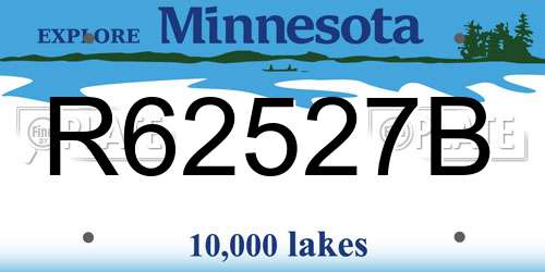 R62527B Minnesota License Plate