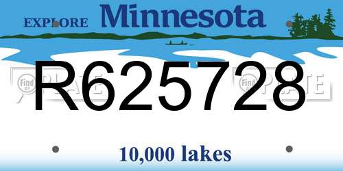 R625728 Minnesota License Plate