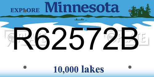 R62572B Minnesota License Plate