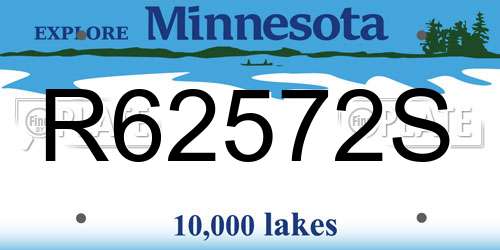 R62572S Minnesota License Plate