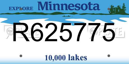 R625775 Minnesota License Plate