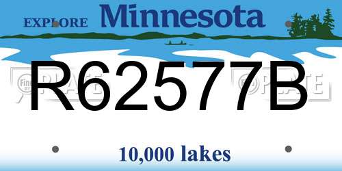 R62577B Minnesota License Plate